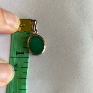 Emerald and sterling silver pendant